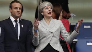 Emmanuel Macron and Theresa May